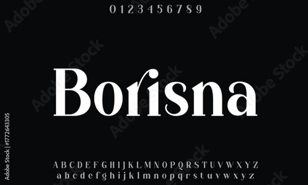 Fototapeta Borisna vector font alphabet with numbers