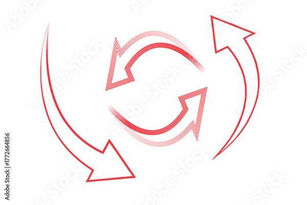 Fototapeta arrow red silhouette pack