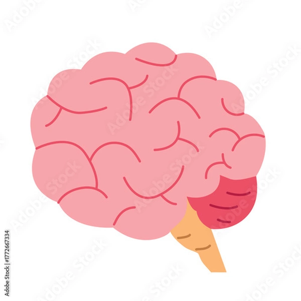 Fototapeta human brain icon, symbolizing intelligence, creativity, thinking, and mental health- vector illustration