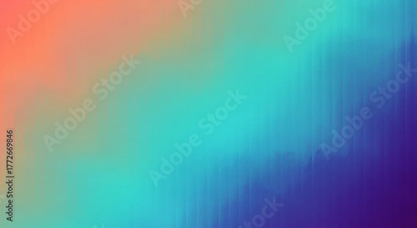 Fototapeta Abstract pixelated gradient background transitioning from warm coral orange to cool blue and purple hues