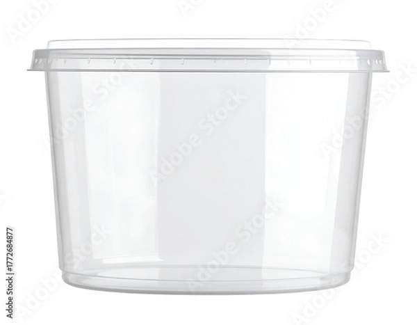 Fototapeta Blank plastic container mockup isolated on transparent background