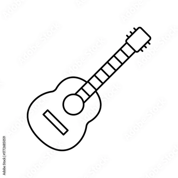 Obraz Guitar Vector Icon Illustration On Isolated Background.	