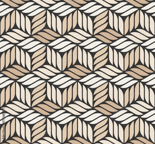 Fototapeta Seamless Woven Geometric Pattern Background. Modern stylish abstract texture. Monochromatic Hexagon Braided Pattern