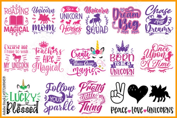 Obraz Unicorn Svg Design Bundle