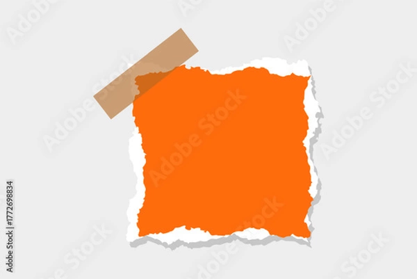 Obraz realistic torn ripper orange paper frame background