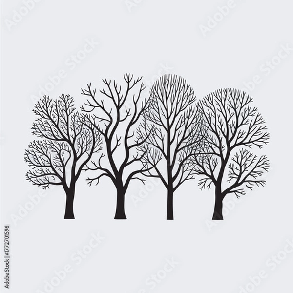 Fototapeta vector tree silhouette with leaves
