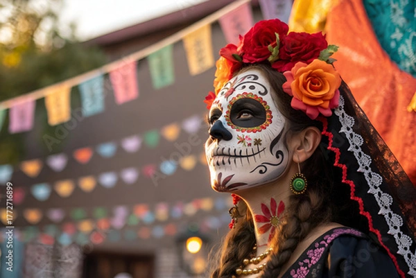 Obraz sugar skull makeup for Halloween 