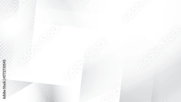 Fototapeta Abstract white and gray color, modern design stripes background with geometric shape and dot pattern, halftone effect. Vector illustration.