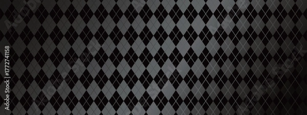 Obraz 高級感のあるアーガイルのバナー　ブラック