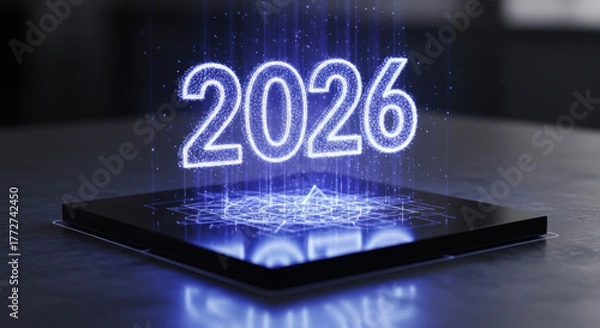 Fototapeta Future Technology 2026 Holographic Display