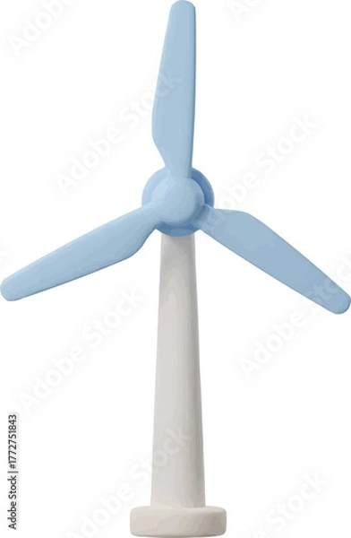 Fototapeta Clean wind turbine producing renewable energy source