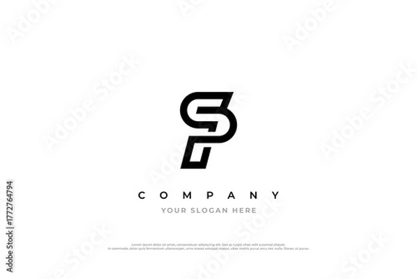 Obraz Initial SP or PS Monogram Logo Design