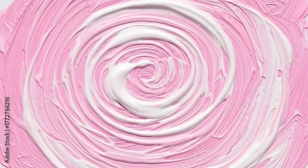 Fototapeta Swirled Pink and White Paint Texture Background Surface