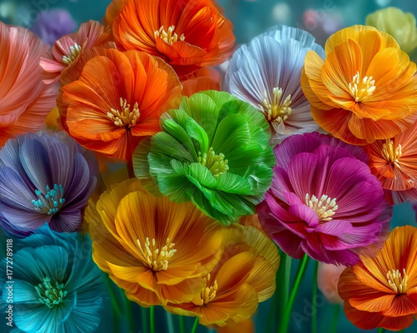 Obraz Close up of vibrant flowers