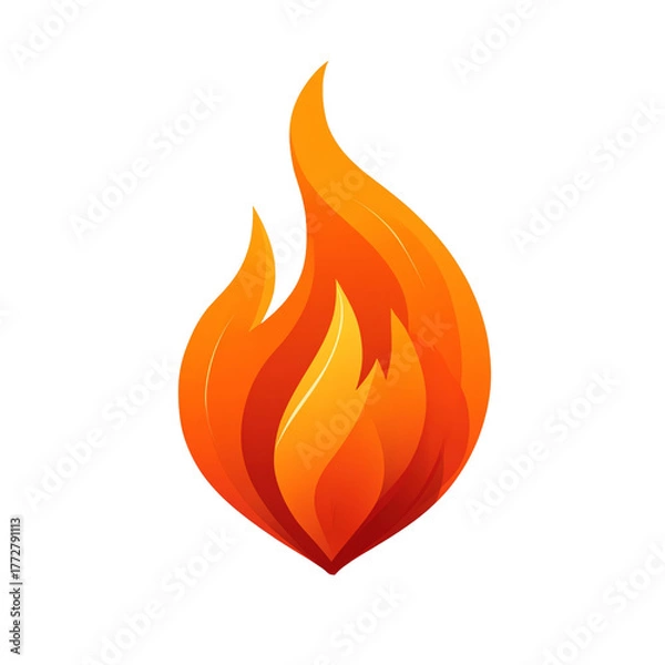 Obraz A vibrant and stylized flame illustration, symbolizing energy, warmth, and passion in various designs.
