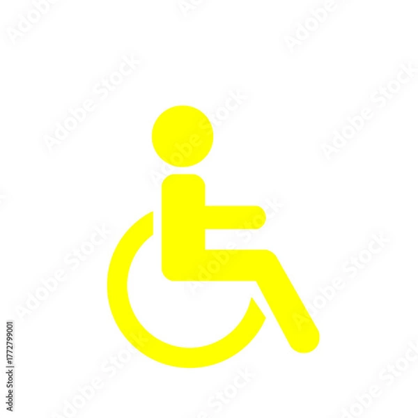 Obraz 車いすマーク バリアフリーを示すピクトグラム(黄色)