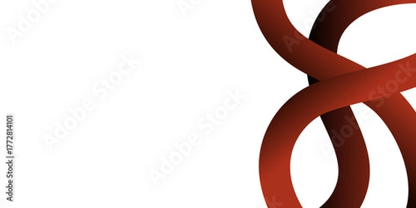 Obraz Abstract Red Ribbon Twist on Black Background