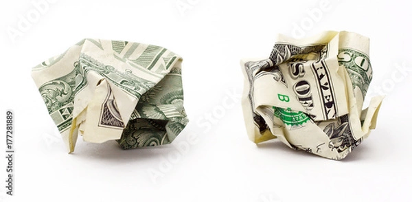 Obraz Dollars in the wallet isolated on white