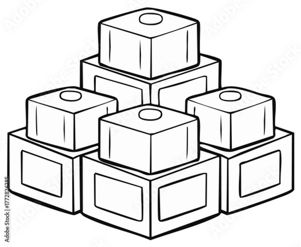 Obraz Illustration of Building Blocks Pyramid for Education or Construction Designs
