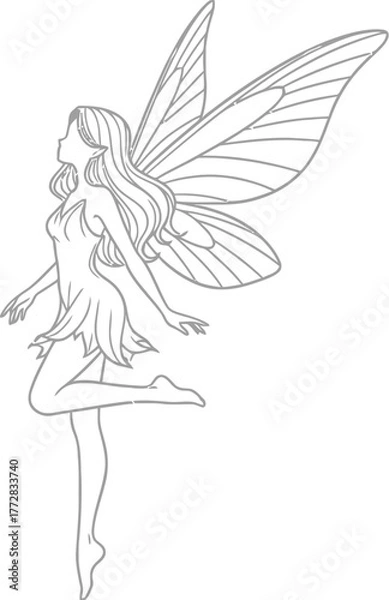 Fototapeta Fairy wings fantasy magical mythical creature ethereal beauty graceful art