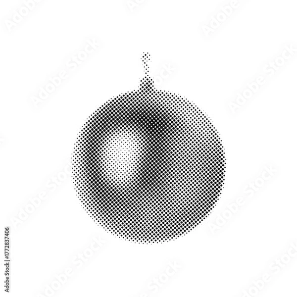 Obraz Christmas ball with halftone retro effect,modern celebration collage element