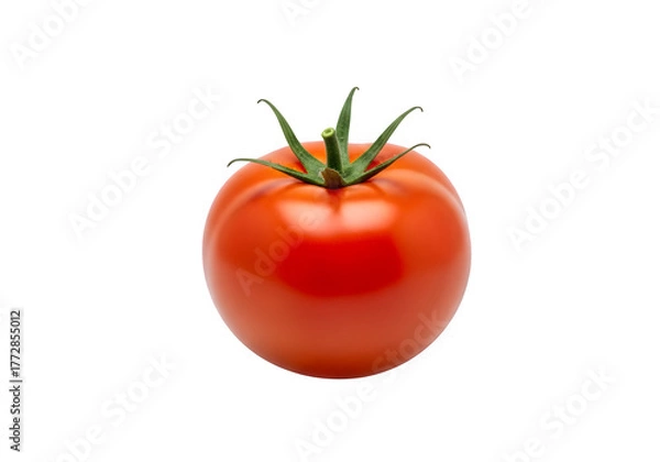 Fototapeta A fresh red garden harvest tomato isolated on a transparent or white background. PNG