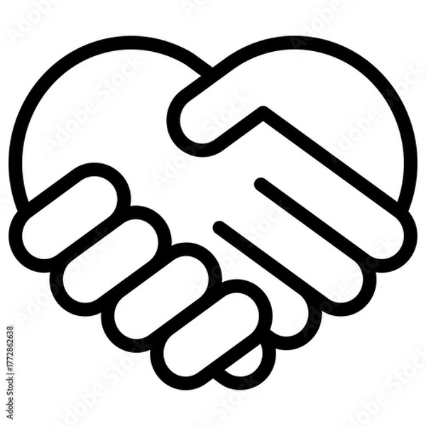 Obraz Handshake Icon with Line Style