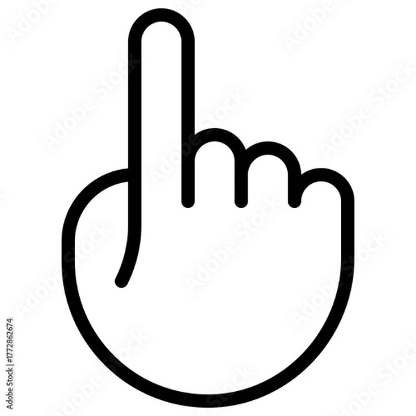 Obraz Pointing Up Icon with Line Style