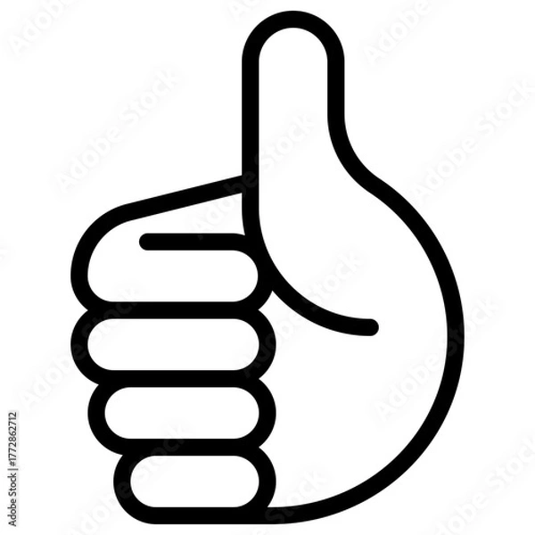 Obraz Thumbs Up Icon with Line Style