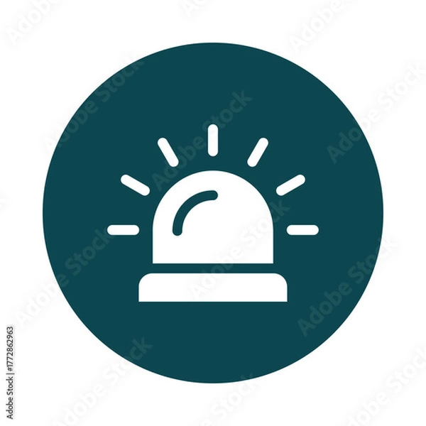 Obraz White emergency siren light symbol isolated on transparent background