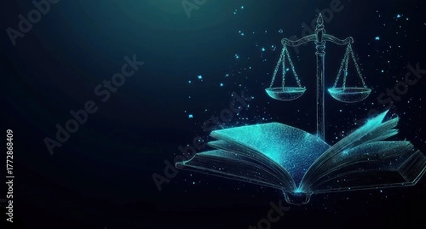 Fototapeta Digital Justice: Conceptual Image of Law and Technology Integration