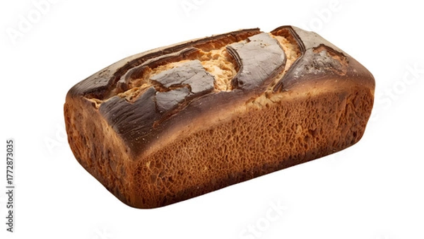 Fototapeta A rustic bread, freshly baked, png, isolated on transparent background, perfect for food marketing and advertising