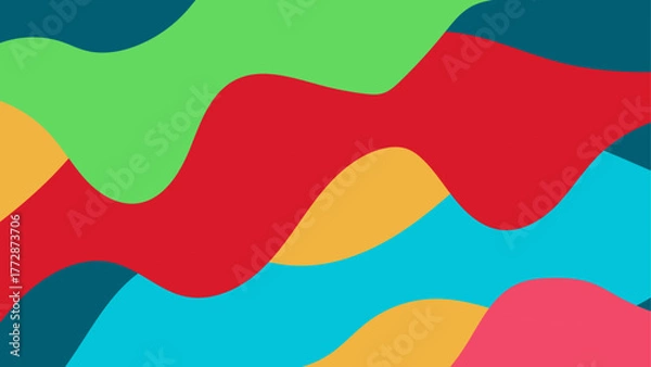 Fototapeta Abstract summer background vector with soft colorful waves and warm gradient tones. Modern minimal design for tropical themes, poster, banner, or seasonal sale template.