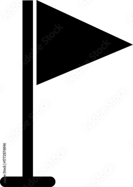 Obraz 地図や案内表示に使えるシンプルでかわいい黒いフラッグのベクターイラスト