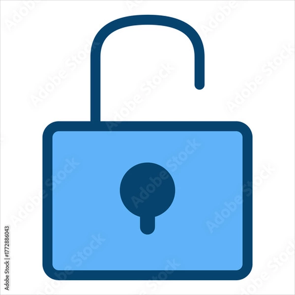 Fototapeta Unlock Single Icon Vector Collection 