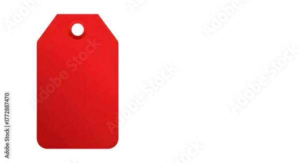 Obraz A blank red tag isolated on transparent background, perfect for price tags, labels, or promotional use