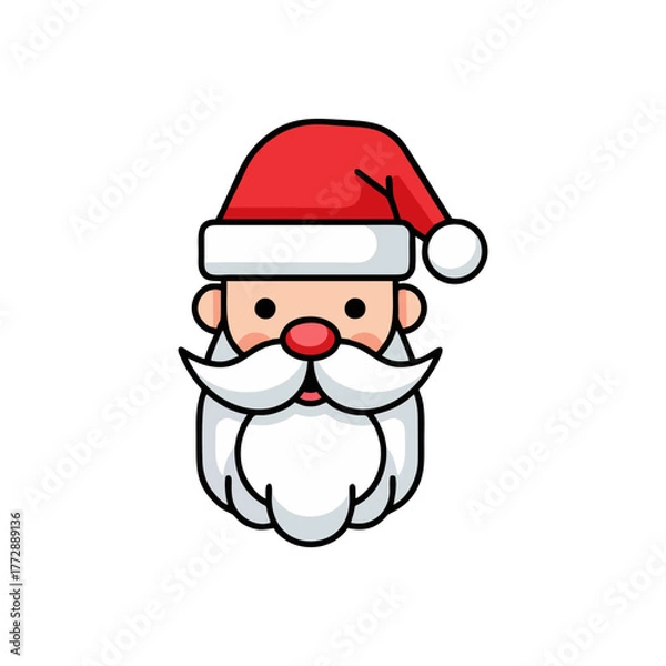 Fototapeta Modern Christmas Vector Icons, Winter Holiday Illustrations, Santa Elements for App UI, Corporate Email Campaigns, and Marketing Graphics.