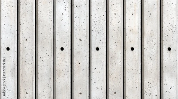 Fototapeta Textured concrete panels showcasing a modern architectural design with evenly spaced holes and subtle imperfections