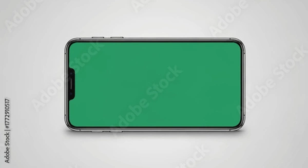 Obraz Modern Realistic Smartphone Mockup with Green Screen Display Technology