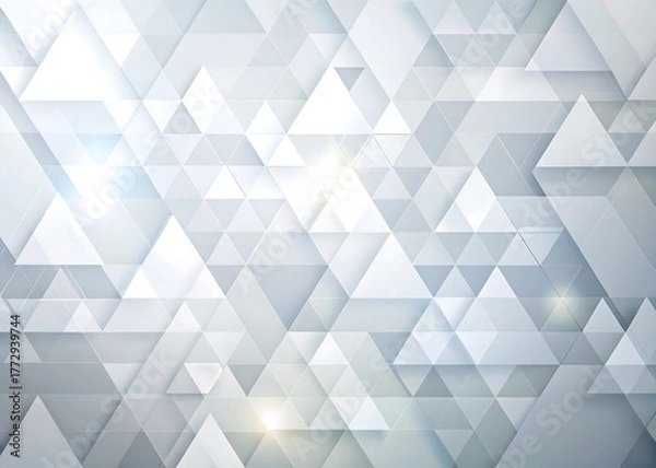 Obraz Abstract geometric background with overlapping translucent triangles in shades of white and light gray
