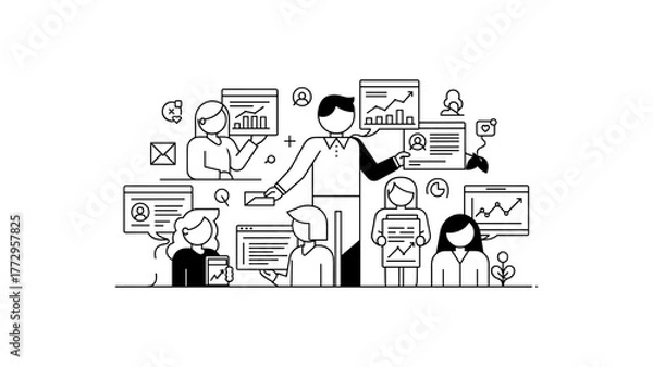 Obraz Business team presenting data analysis