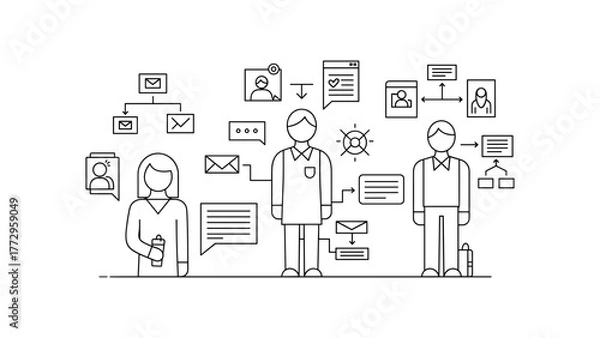 Fototapeta Business team communication and workflow