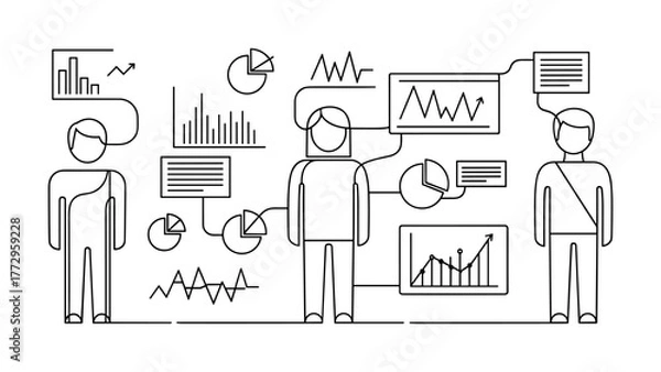 Fototapeta Business people analyzing data