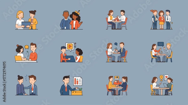 Fototapeta Human Resources and Team Culture Icon Series