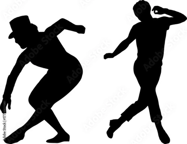 Fototapeta Hip Hop Dancer Silhouette in Dynamic Move