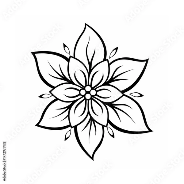 Obraz Elegant floral vector illustration design with petals and abstract shapes