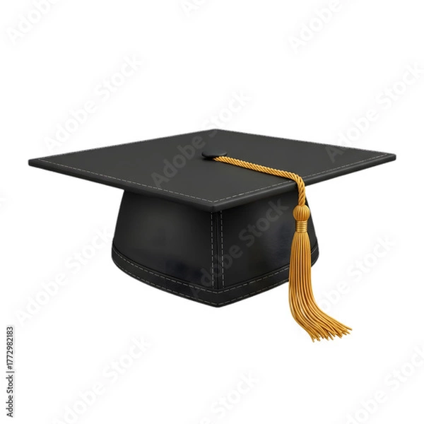 Obraz 3D Graduation Cap Icon on White