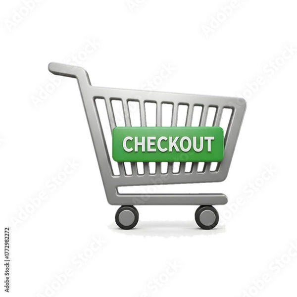Fototapeta Checkout shopping cart icon for e-commerce sales and online retail success