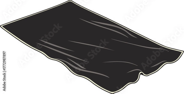 Fototapeta Vector illustration of a black towel on transparent background