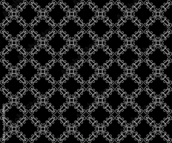 Obraz Beautiful seamless openwork pattern in white on a black background